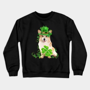 Lucky Corgi Shamrock St Patrick's Day Crewneck Sweatshirt